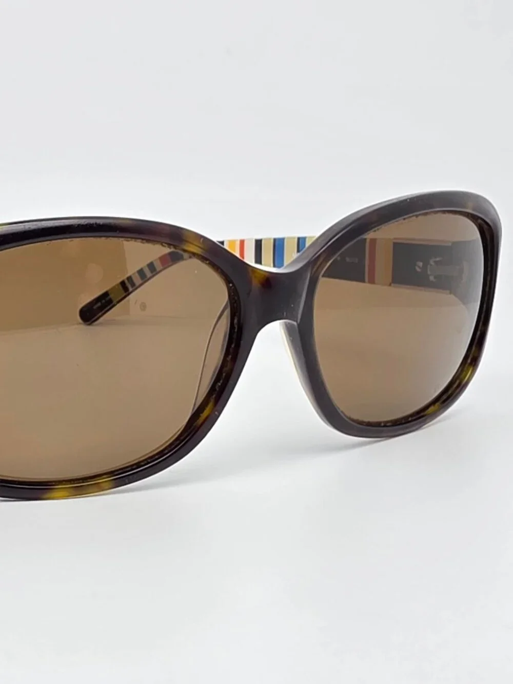 Kate Spade Annika Tortoise on Stripe Frame Polarized Brown Lens Sunglasses 56mm